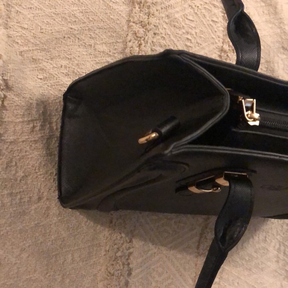 NWOT DESIGNER INSPIRED CELINE sturdy black satchel handbag - Picture 6 of 14